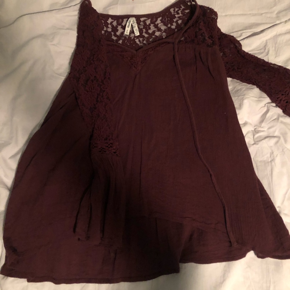 burgundy long sleeve